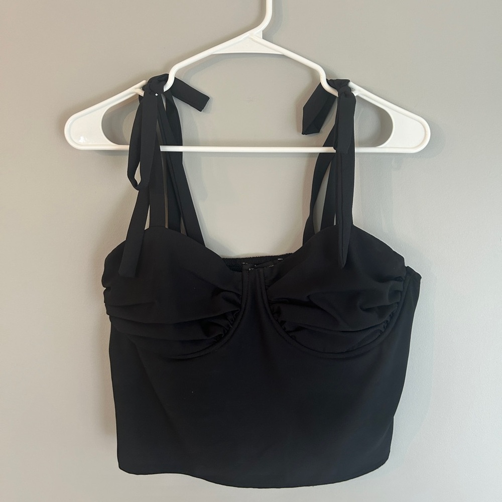 Kendall and Kylie tie strap corset crop top